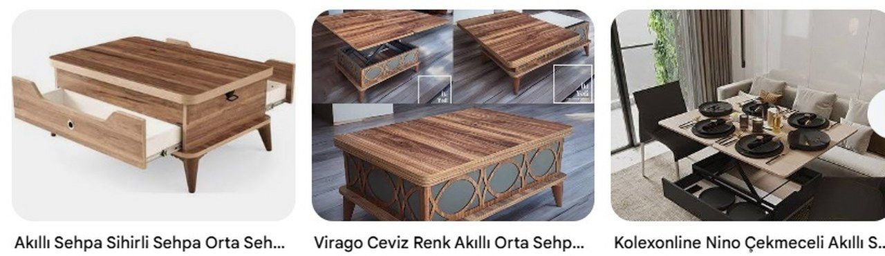 Yemek Masasi Olabilen Akilli Orta Sehpa